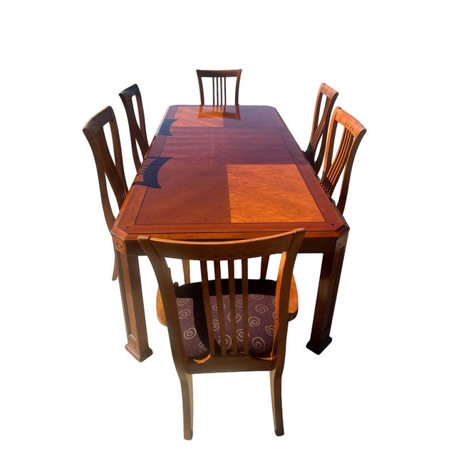 From the American Expressions collection by Thomasville, this dining set includes a dining table, two host chairs, four...