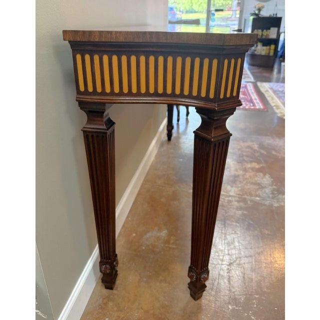 Brown Vintage Henkel Harris Flamed Mahogany Adams Style Console Table Model No. 5758 For Sale - Image 8 of 17