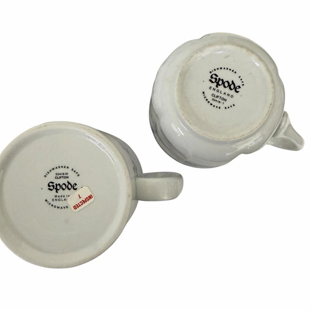 Ceramic Vintage 1990s Discontinued Laura Ashley - Spode Collaboration “Clifton” Cake Plate and Coffee Mugs - Set of 7 For Sale - Image 7 of 7