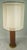 Vintage mid century modern 1964 World's Fair table lamp by Gruvwood. The lamp has a walnut grid and brass base with double...