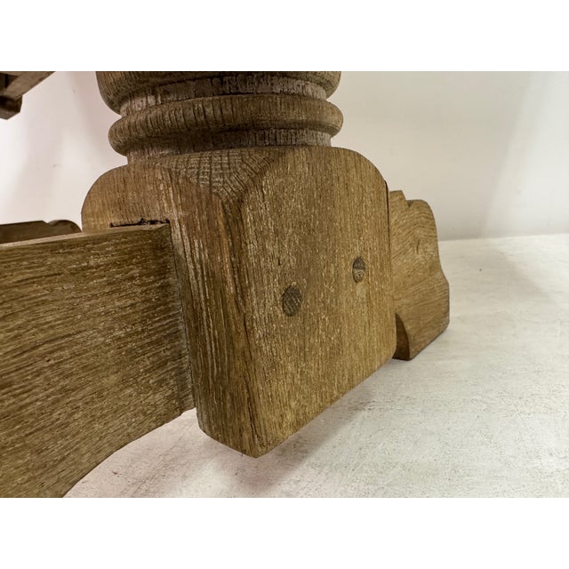 Vintage Belgian Oak Bench by De Puydt, 1960s For Sale - Image 3 of 15