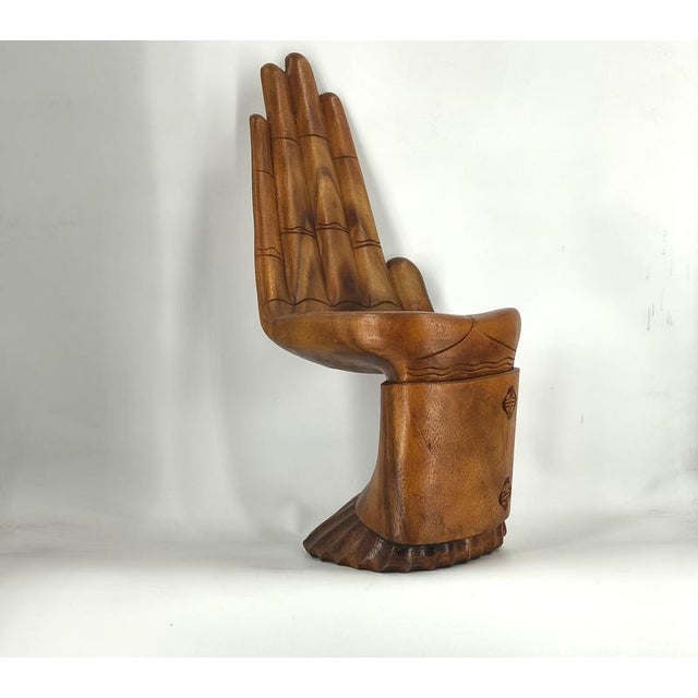 Wooden Hand-Shaped Side Chair, 1970s For Sale - Image 8 of 9