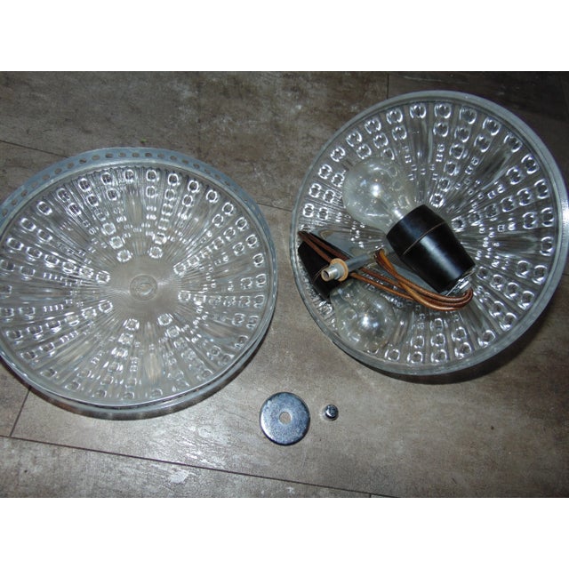1970s Vintage Polish Glass Ceiling Lamp, 1970s For Sale - Image 5 of 7