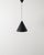 A rare swedish mid century cone ceiling pendant in matte black lacquered aluminum with brass details by hans-agne...