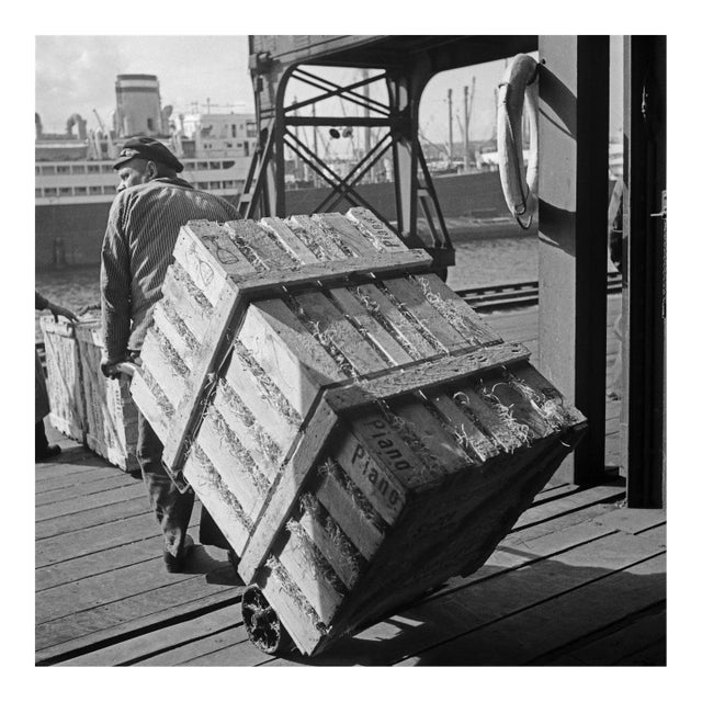A Worker at Hamburg Harbor, Germany 1937, Printed 2021 For Sale