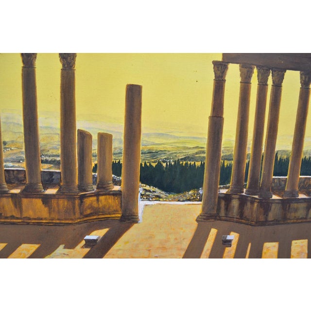 Georges Berthelot, Large Metaphysical Landscape, 1987, Oil on Canvas, Framed For Sale - Image 7 of 11
