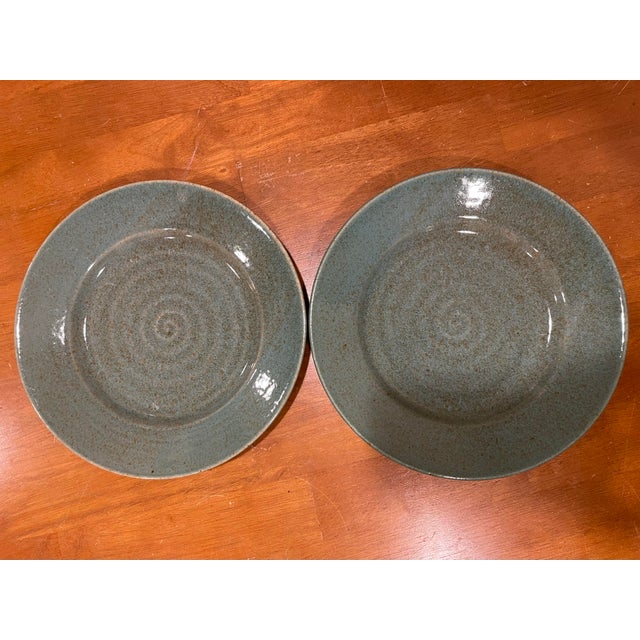 Green Mikasa Potter’s Craft Hunter Green Pattern Dinnerware - Set of 21 For Sale - Image 8 of 11