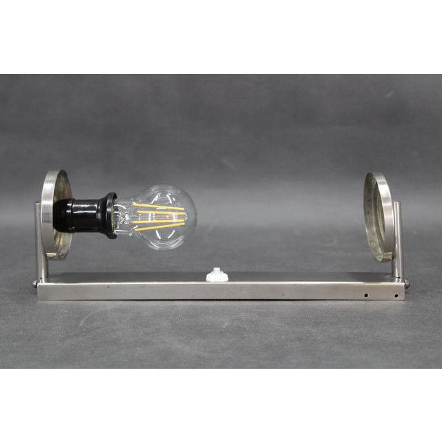 Metal Vintage Bauhaus Tubular Wall Light in Chrome and Creamy Glass, 1930s For Sale - Image 7 of 9