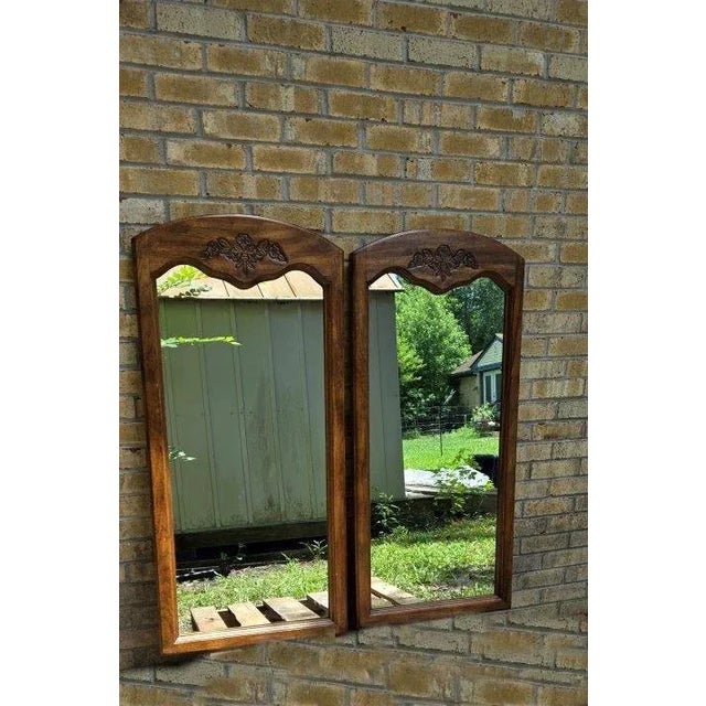 Set of Two 1970s Solid Wood Mirrors For Sale - Image 10 of 12
