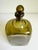 A unique olive green, blown glass decanter with original stopper, circa 1950's, likely produced in Italy. The blown glass...