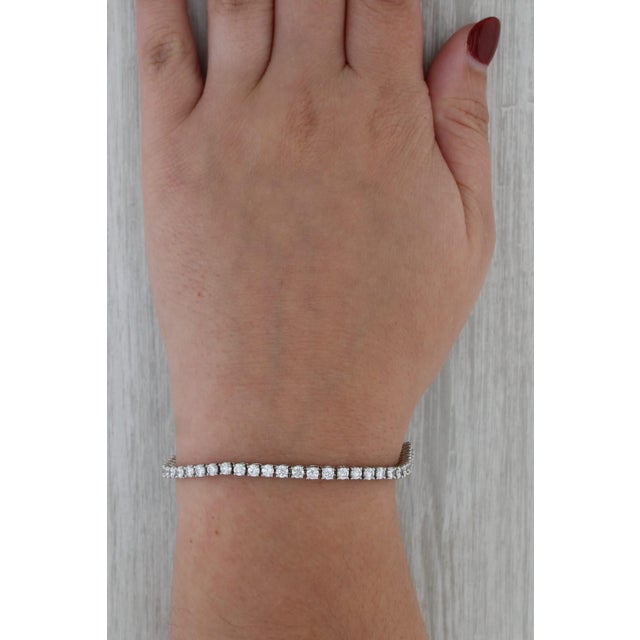 5.60ctw Vs2 Diamond Tennis Bracelet 950 Platinum 6.75" 3.1mm D Vatche For Sale In Greensboro - Image 6 of 9