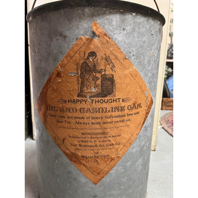 Incredible piece from 1891 with original paper label! Galvanized iron & tin The Robinson Oil Can Co. Patented June 23,...