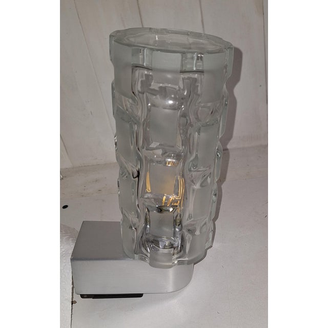 Vintage Wall Lamp with Aluminum Base and Polished Glass Shade, 1970s For Sale - Image 6 of 9
