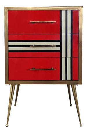 Red Murano Glass Dresser, 1980s