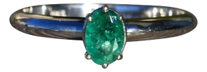 The Attalla: Ladies White Gold and Emerald Engagement or Promise Ring