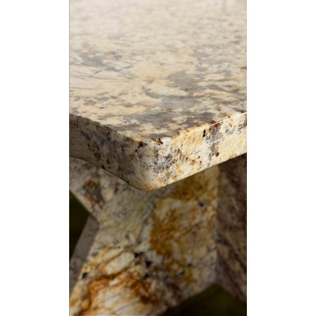 Unique Vintage Postmodern Granite Stone Coffee Table With Scalloped Edge For Sale - Image 16 of 16