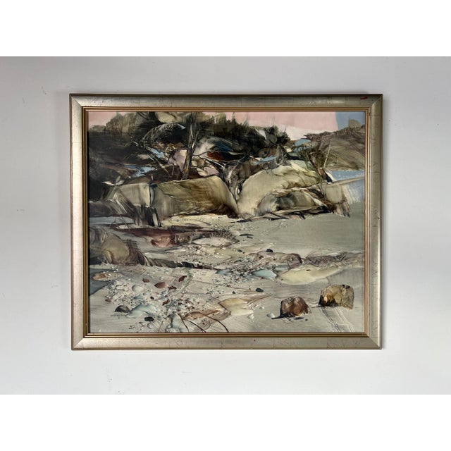 1980's Geoffrey Smith " April Cove Silence " Oil Painting, Framed For Sale - Image 13 of 13