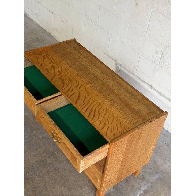 Oak in Style of Henning Kjærnulf Lowboy Wooden Dresser Lowboy Storage Chest Mid-Century Modern Denmark 1960s For Sale In Los Angeles - Image 6 of 10