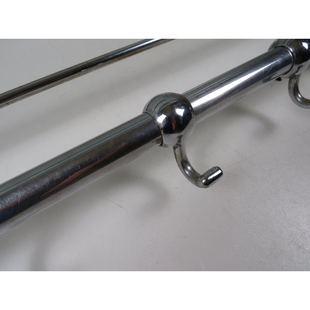 Bauhaus Modern Bauhaus Chrome Wall Coat Rack with Adjustable Hooks, 1920s For Sale - Image 3 of 11