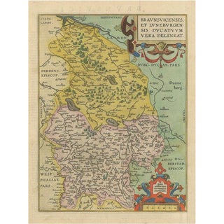 Map of Duchy of Brunswick-Lüneburg, 1595 For Sale