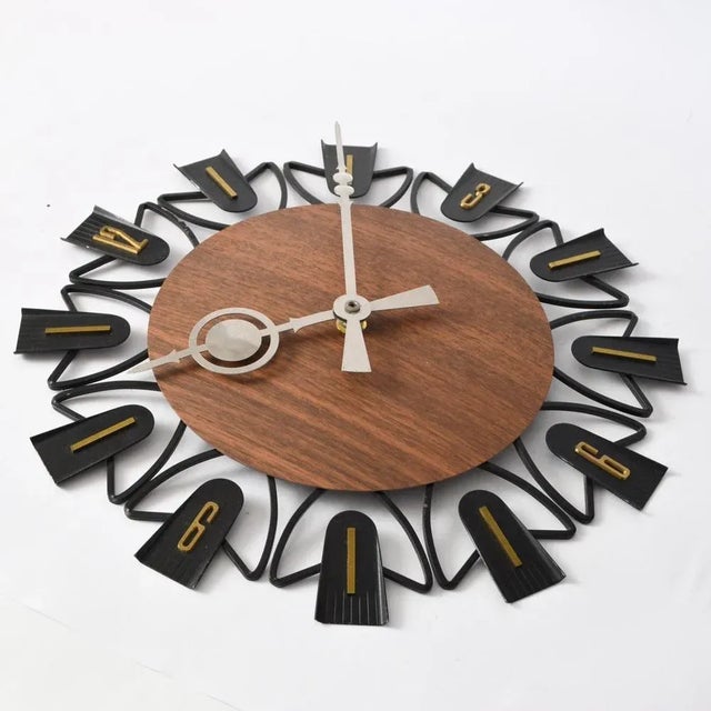 Mid-Century Modern Vintage German Wall Clock from Exacta, 1960s For Sale - Image 3 of 6