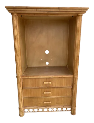 Vintage McGuire Style Boho Chic Armoire