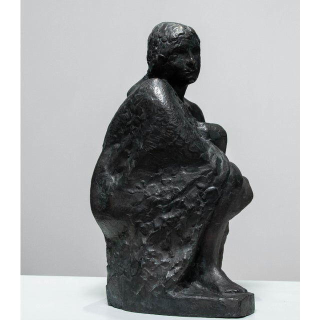 1960s Swedish Brass Statue of a Sitting Woman by Thure Thörn, 1960s For Sale - Image 5 of 10