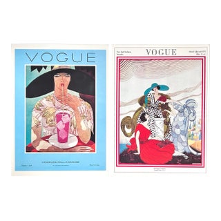 Vintage Vogue Paris Spring & Summer Cover Prints (1921 & 1926) - Art Deco Fashion Art Pair For Sale