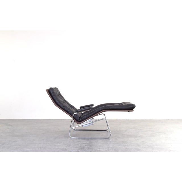 Bauhaus Model Fenix Chaise Lounge in Leather and Chrome by Sam Larsson for Dux, 1960s For Sale - Image 4 of 17