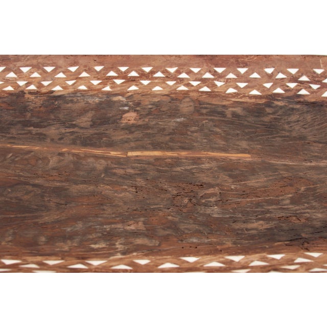 Wood Very Long Mother of Pearl Inlay Dough Bowl For Sale - Image 7 of 11
