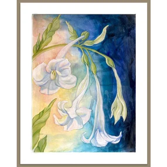 2020s Floral Original Painting, "Nicotiana 2" Contemporary Botanical Still Life Oil Painting For Sale - Image 5 of 7