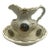 Vintage Victorian Style Ceramic Pitcher & Wash Basin Set – Courting Couple Motif, Gold Gilt For Sale