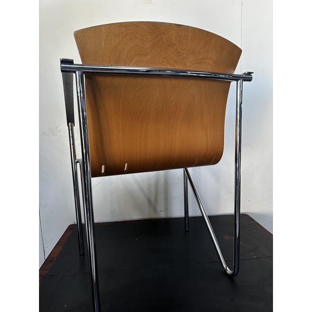 Vintage Chrome and Beech Dining Chair in Bentwood, 1990s For Sale - Image 9 of 17