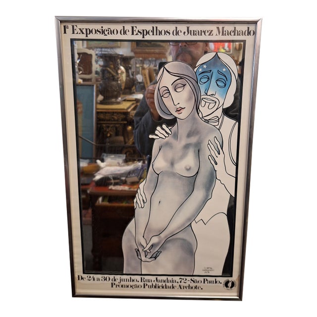 Juarez Machado 1976 Mixed Media Exhibition of Mirrors Poster For Sale