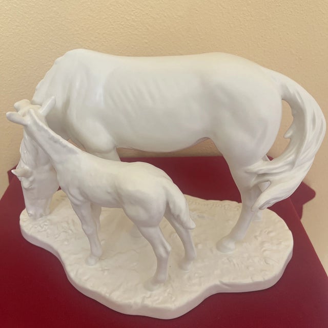 White Vintage Goetz Bisque Porcelain Horse and Foal Figurine For Sale - Image 8 of 8