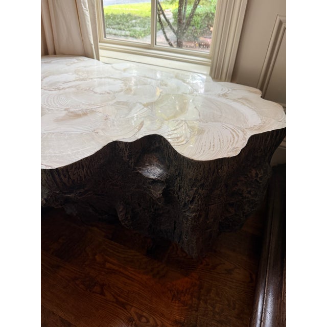 Attributed Palecek Chloe Fossil Clam Lava Coffee Table For Sale - Image 16 of 16