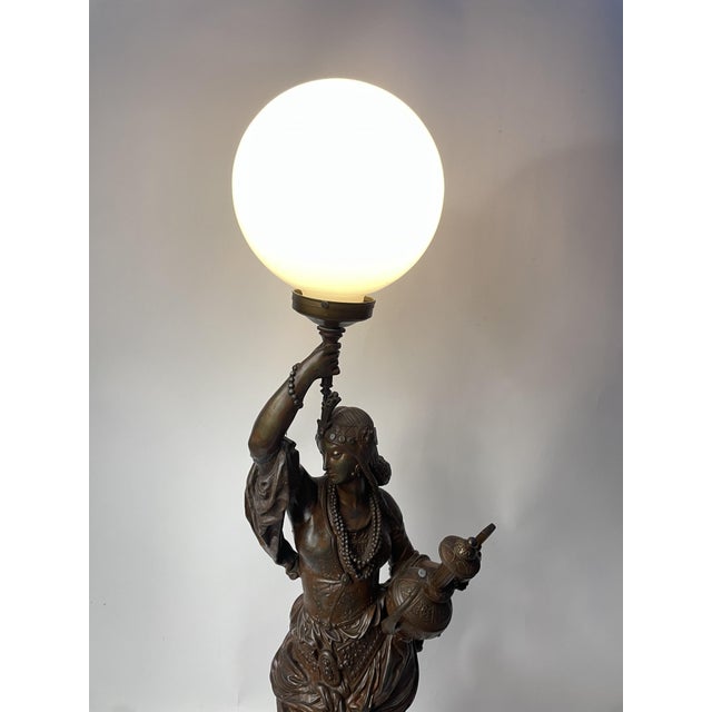 Art Nouveau Woman with Amphora Table Lamp, 1920s For Sale - Image 14 of 18