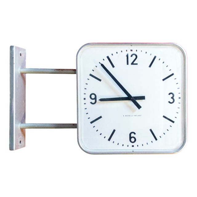Wall Clock with Aluminum Case from E. Boselli For Sale
