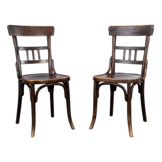 Set of Vintage Bentwood Dining Chairs, 1940s For Sale