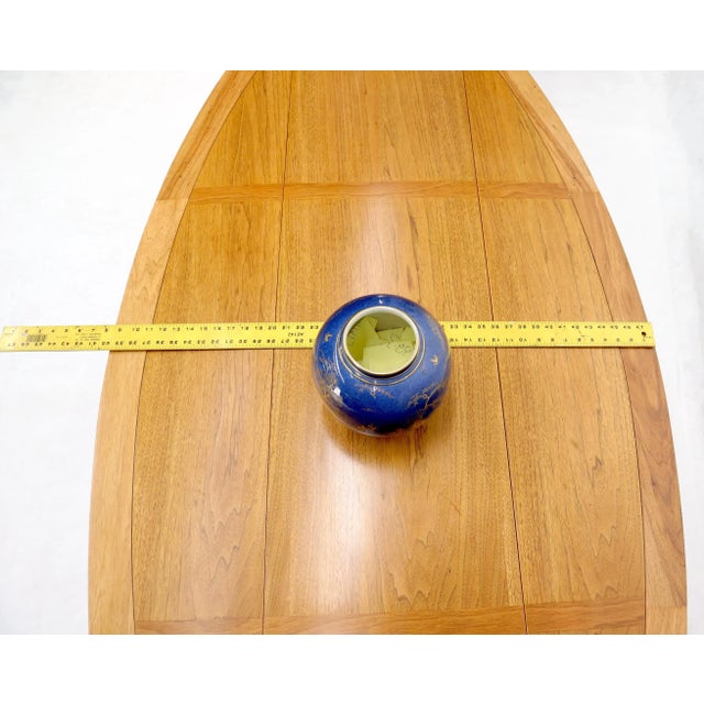 Wood Boat Shape Large Drop Leaf Expandable Coffee Table For Sale - Image 7 of 13