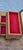Vintage Mid-Century Modern Walnut Jewelry Box With Red Velvet Lined Compartments & Glass Lid For Sale - Image 6 of 7