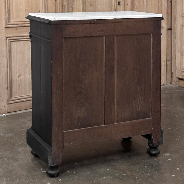19th Century French Napoleon III Ebonized Neoclassical Cabinet With Carrara Marble For Sale - Image 18 of 18