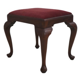 Henkel Harris Queen Anne Cherry Ottoman or Stool For Sale