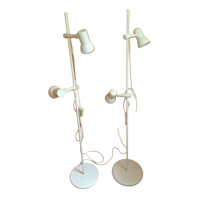 Italian Multi-Adjustable Floor Lamps with Spotlights, 1970s, Set of 2 For Sale