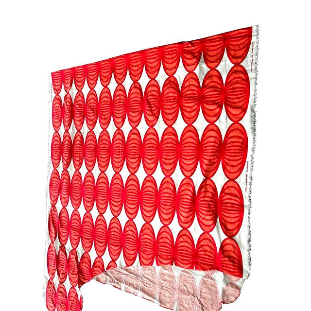 Ikea 2007 Ikea Anna Salander 'Tyglösa' Red & Orange Fabric Remnant, Approximately 8' For Sale - Image 4 of 10