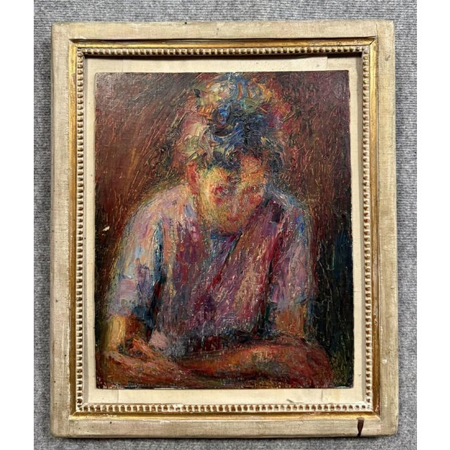Portrait of a Young Woman, 20th Century, Oil Painting on Canvas, Framed For Sale - Image 6 of 6