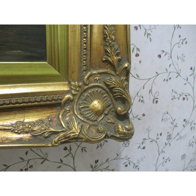 Gold Beautiful Vintage Cherub, Putti, Angel Oil Painting on Canvas Sign LeBrun Fancy Frame For Sale - Image 8 of 15