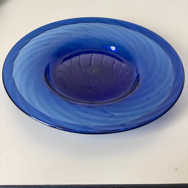 Vintage Royal Blue Blown Glass Plates Set of 4 Chairish
