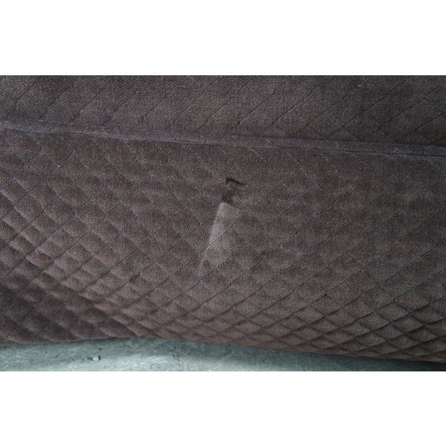 Late 20th Century Edwards Furniture Inc Modern Suede Chaise Lounge Quilted Dark Burgundy Brown For Sale - Image 12 of 13