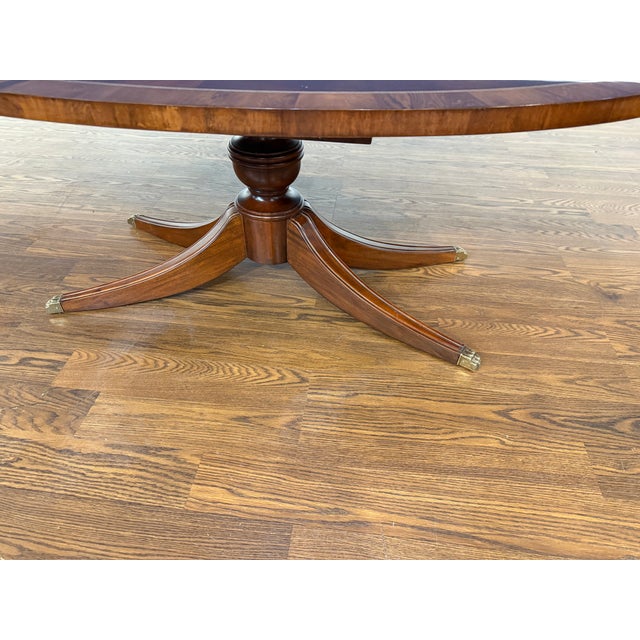 Oval Hepplewhite Style Mahogany Cocktail Table by Leighton Hall - Showroom Sample For Sale - Image 10 of 10
